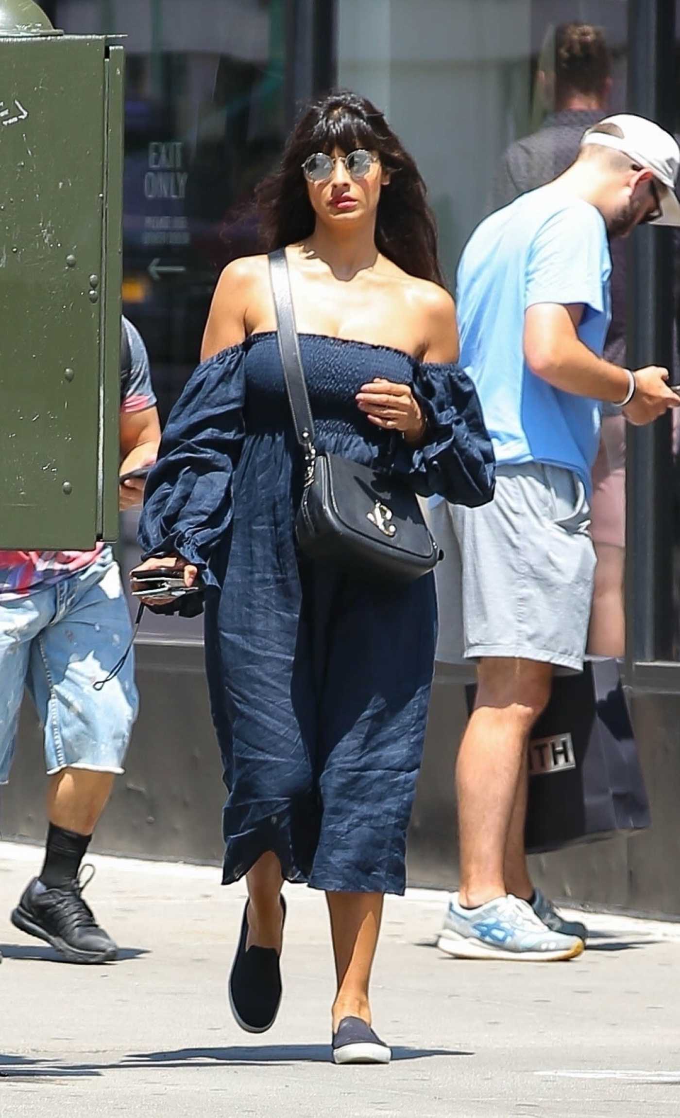 Jameela Jamil in a Blue Dress Was Seen Out in New York 06/24/2022