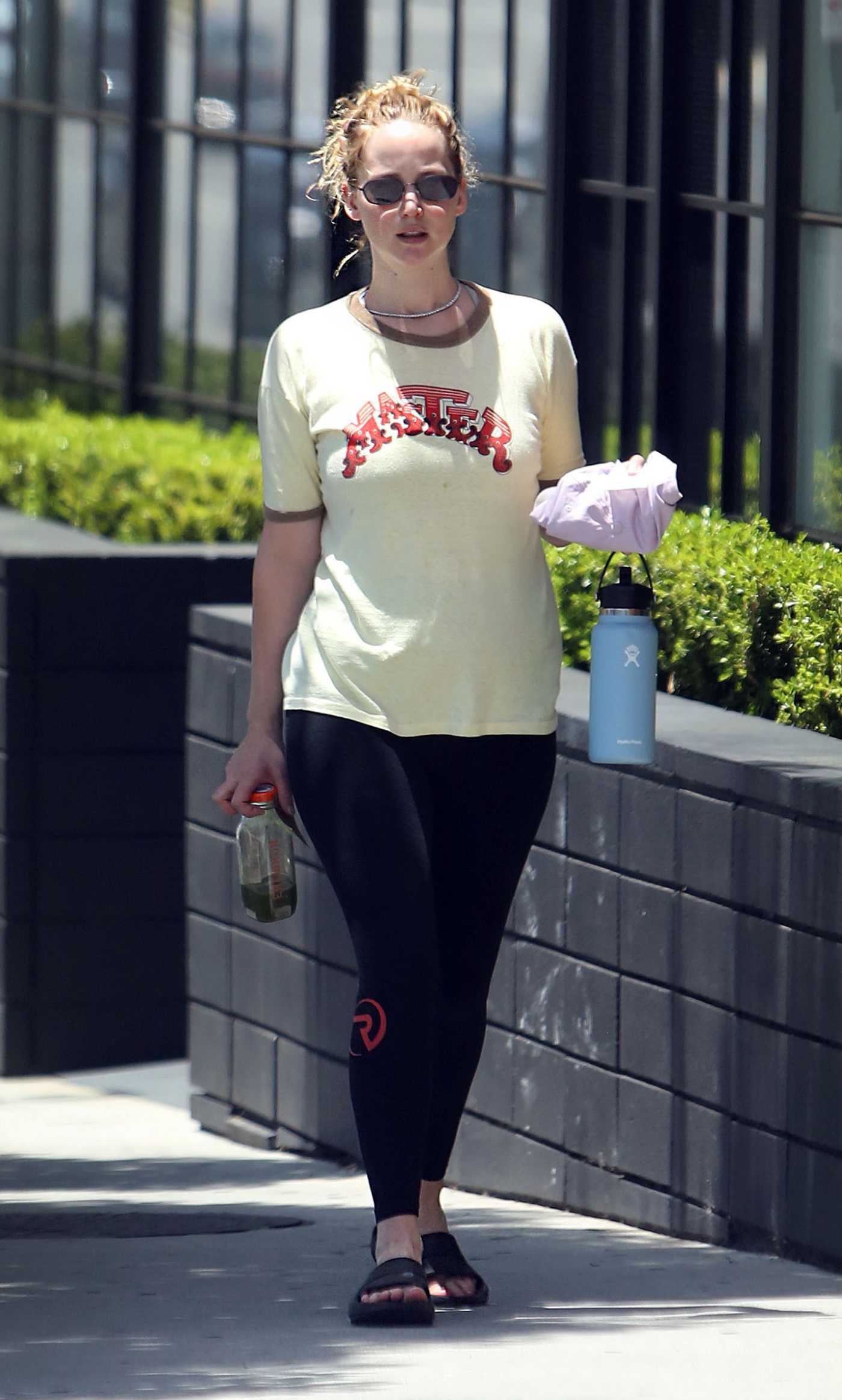 Jennifer Lawrence in a Yellow Tee Was Seen Out in Century City 06/16/2022