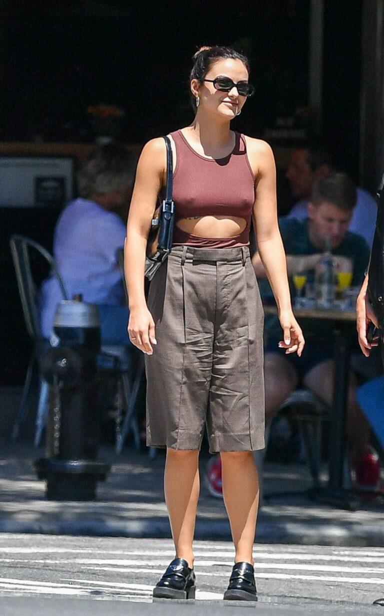Camila Mendes in a Burgundy Top