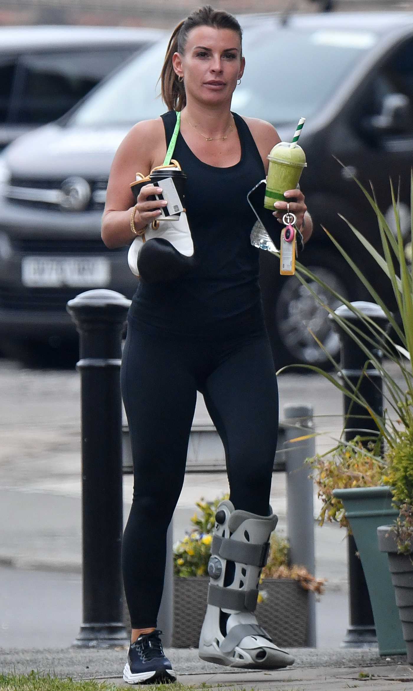 Coleen Rooney in a Black Tank Top Leaves Her Boxing Session in Cheshire 07/12/2022