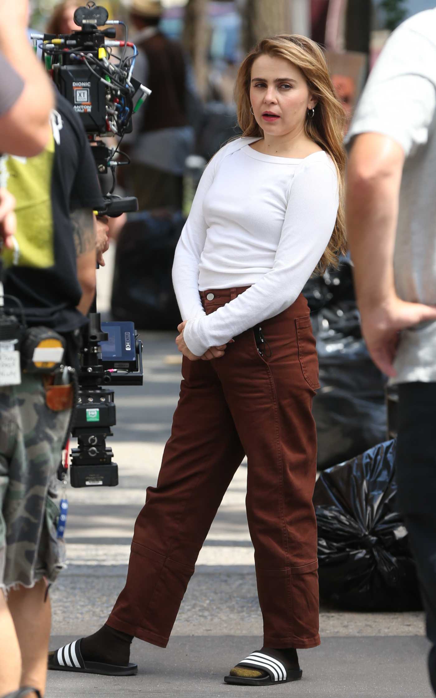 Mae Whitman Films Up There in New York 07/27/2022