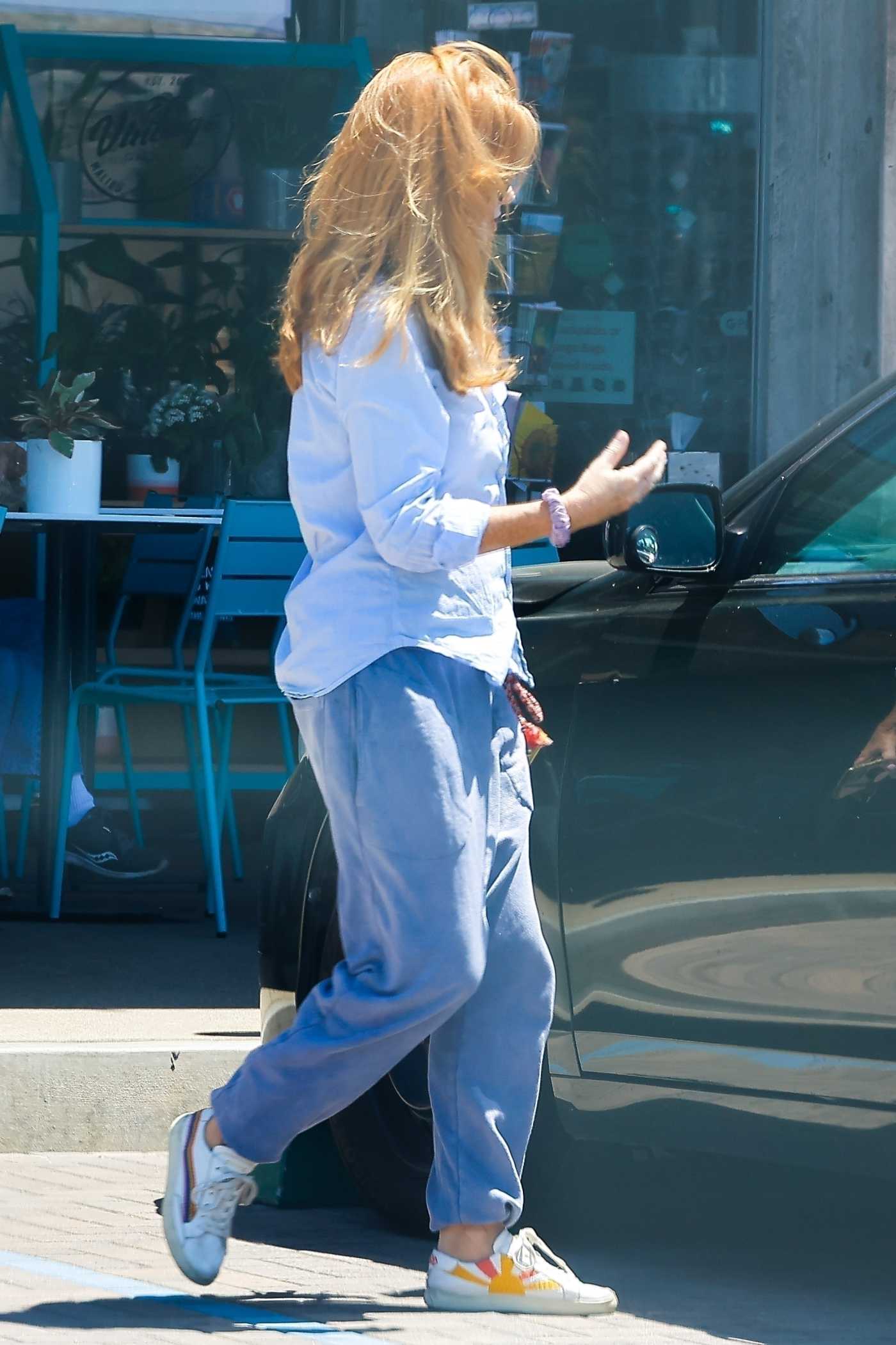 Patsy Palmer in a Blue Shirt Was Seen Out in Malibu 07/06/2022