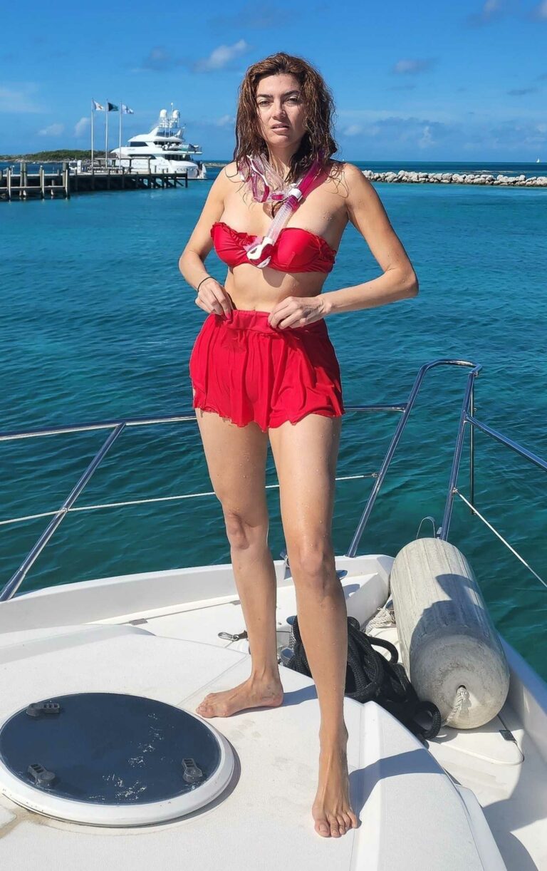 Blanca Blanco in a Red Bikini