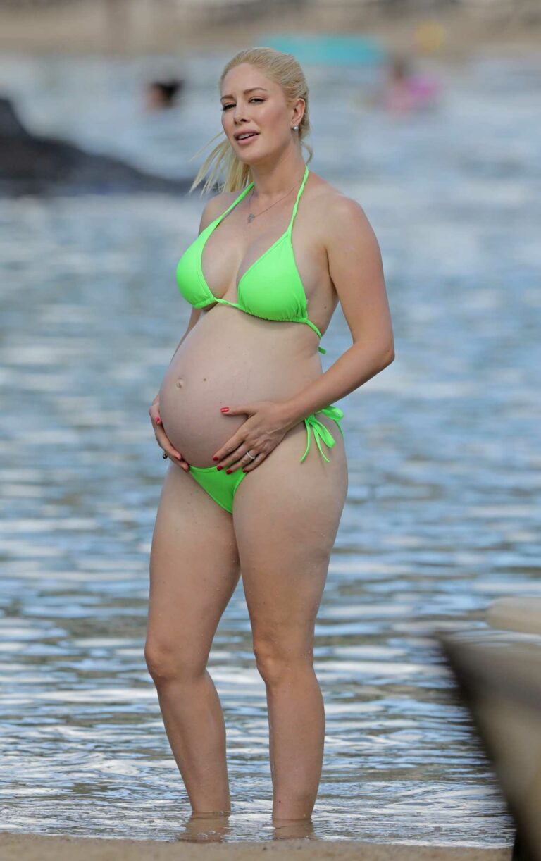 Heidi Montag in a Neon Green Bikini