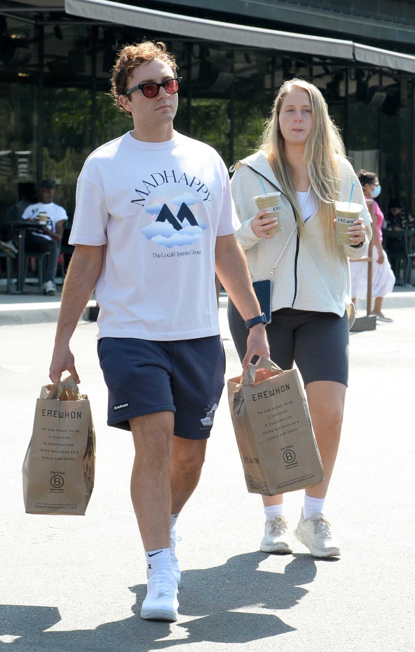 Meghan Trainor in a Black Spandex Shorts Goes Grocery Shopping with Daryl Sabara at Erewhon in Los Angeles 08/04/2022