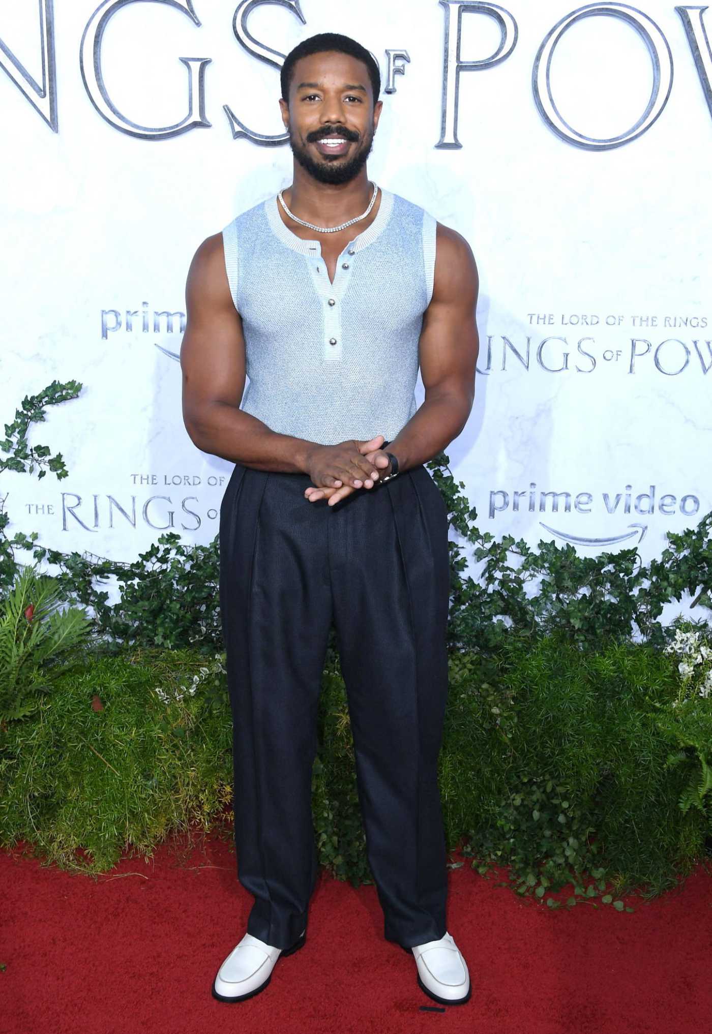 Michael B Jordan Attends The Lord of the Rings: The Rings of Power TV Series Premiere at Culver Studios in Los Angeles 08/15/2022