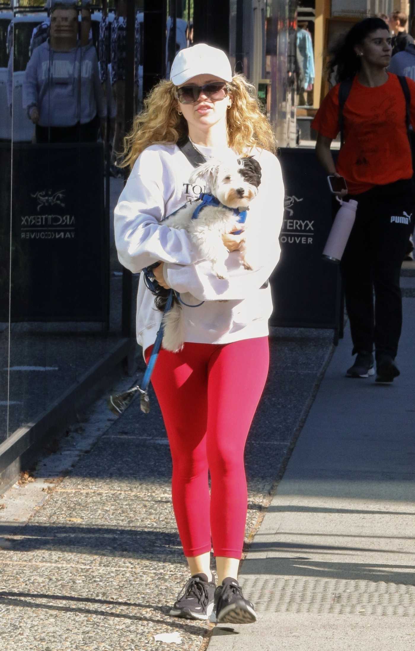 Brec Bassinger in a Red Leggings Was Seen Out in Vancouver 09/25/2022