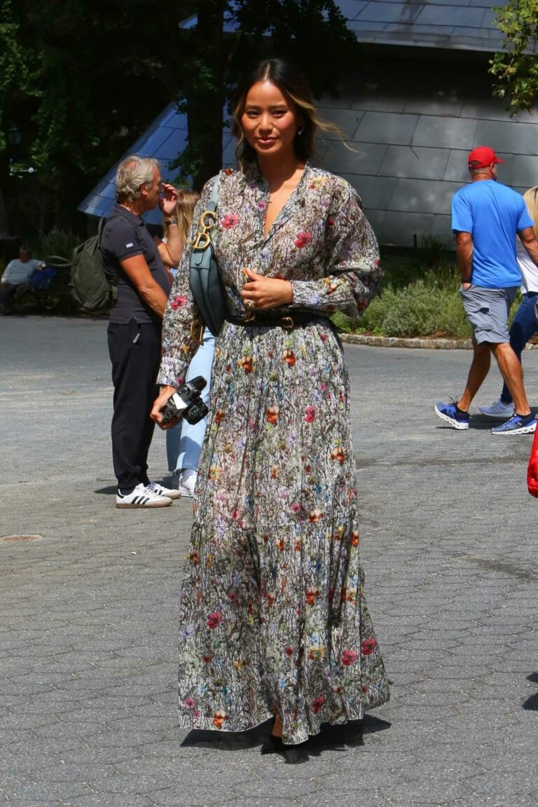 Jamie Chung in a Floral Dress
