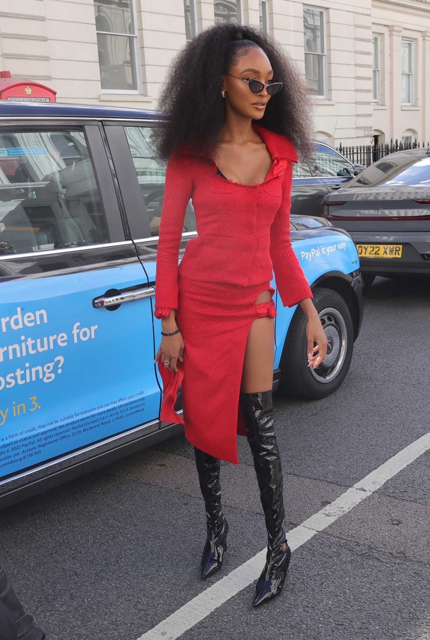 Jourdan Dunn in a Red Dress Was Seen Out in London 09/15/2022