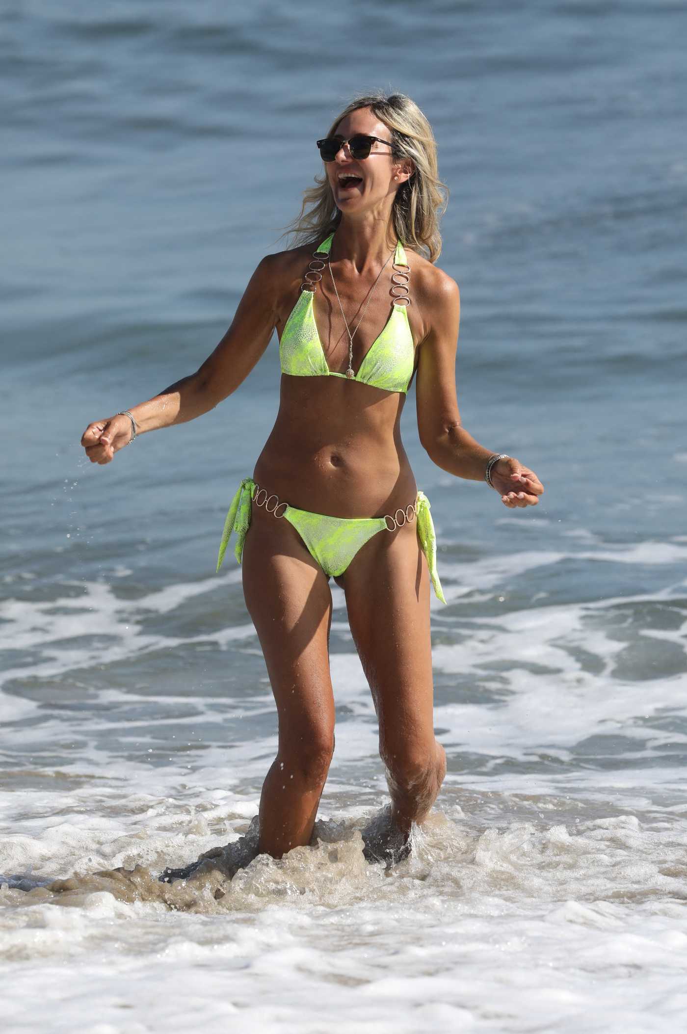 Lady Victoria Hervey in a Neon Green Bikini on the Beach in Malibu 09/01/2022