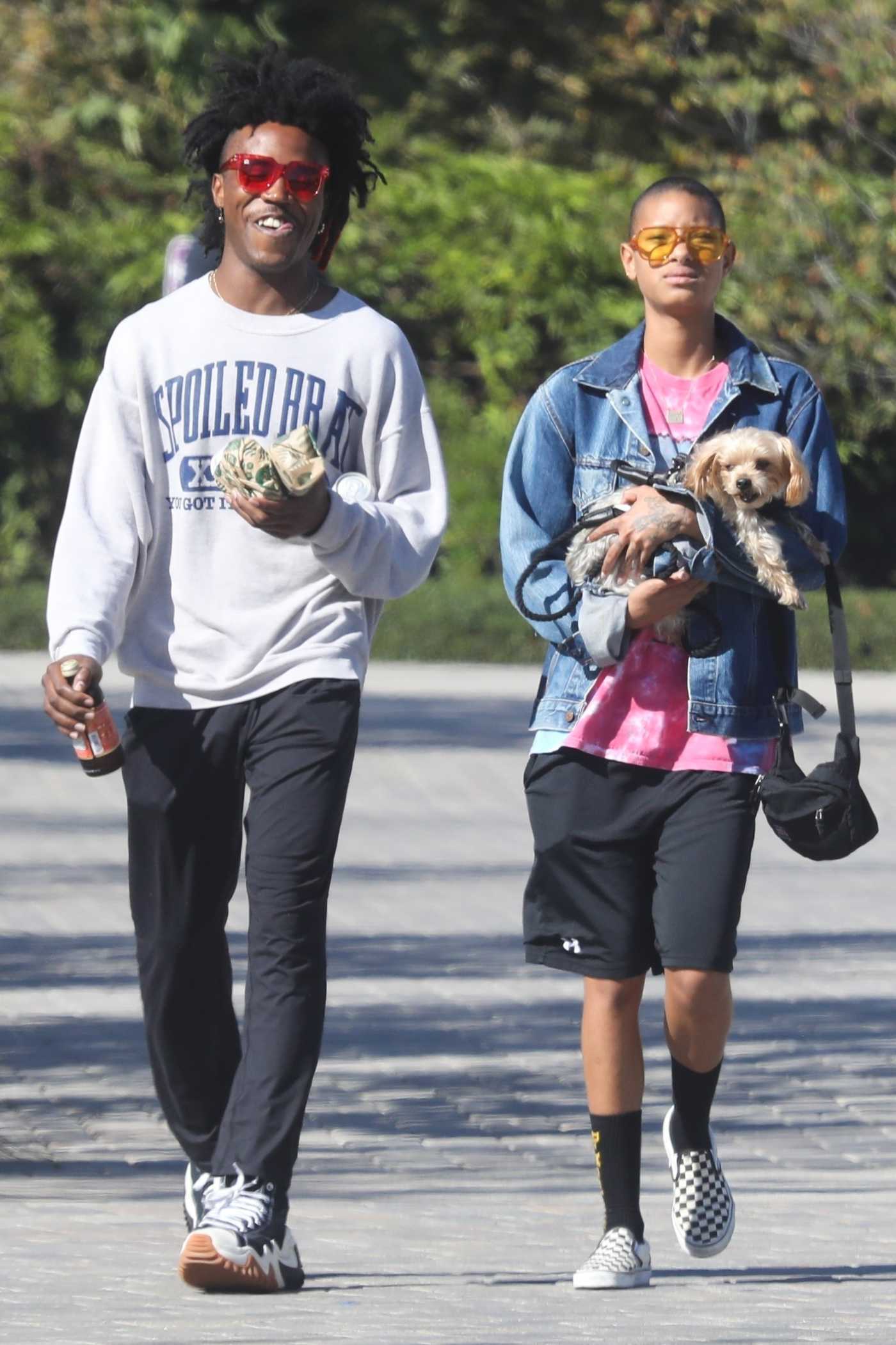 Willow Smith in a Blue Drenim Jacket Was Seen Out with De'Wayne in Malibu 09/25/2022