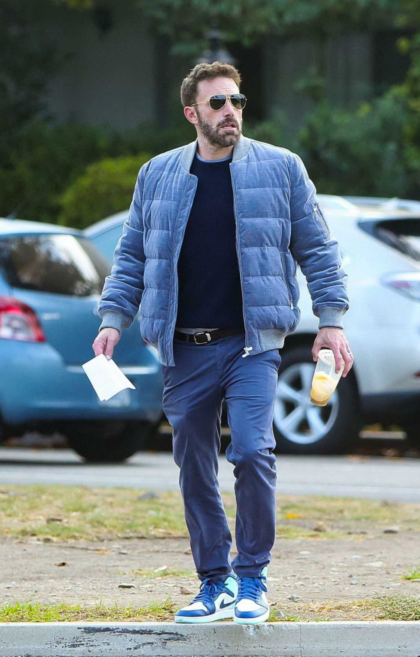 Ben Affleck in a Blue Bomber Jacket Was Seen Out in Los Angeles 10/07/2022
