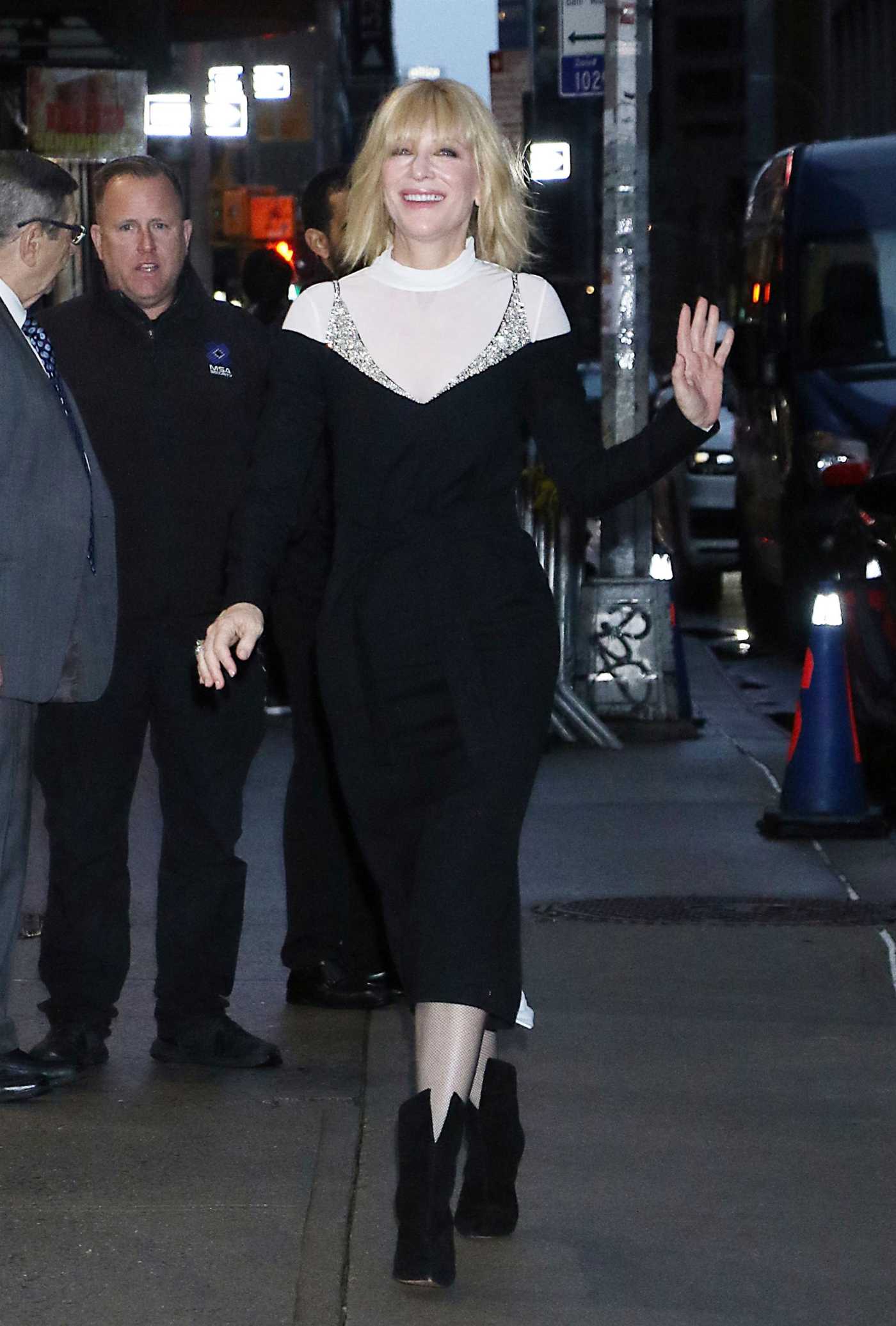 Cate Blanchett in a Black Dress Arrives to Pre-Tape an Appearance at The Late Show with Stephen Colbert in New York 10/04/2022