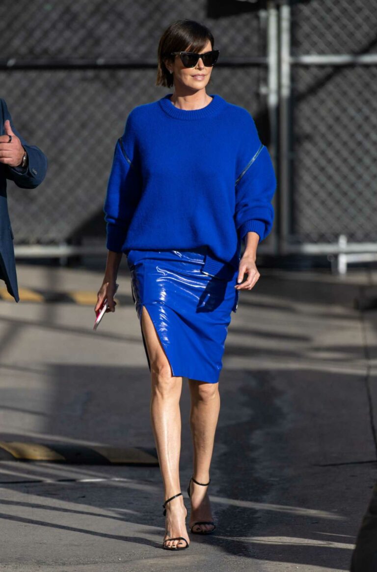 Charlize Theron in a Blue Sweater