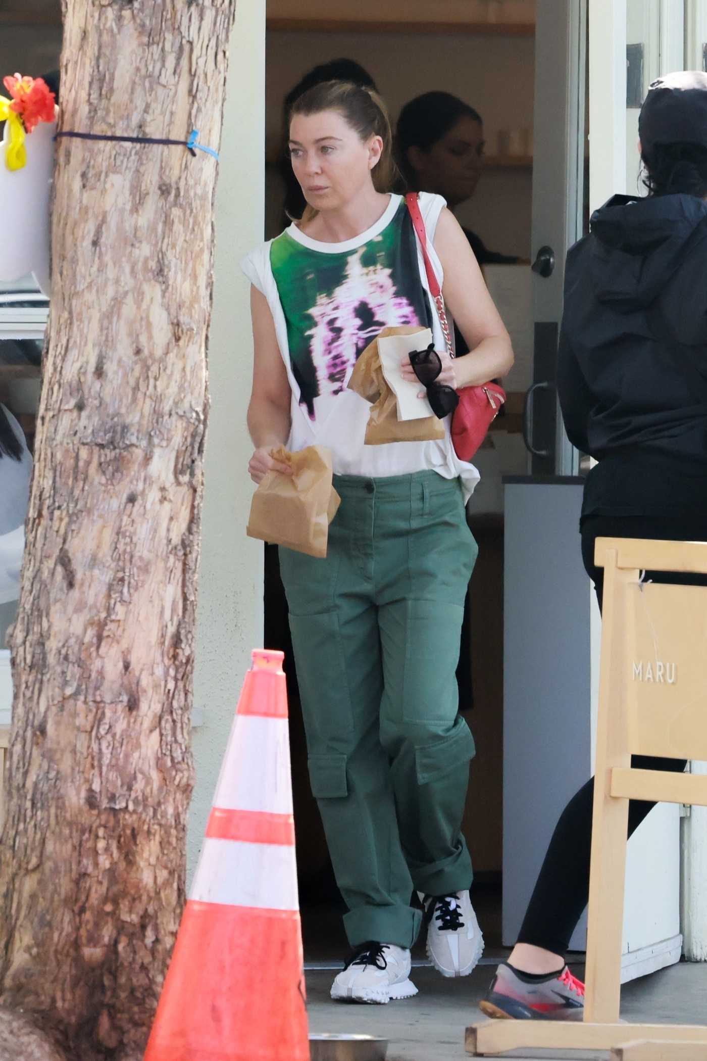 Ellen Pompeo in an Olive Pants Was Seen Out in Los Feliz 10/09/2022