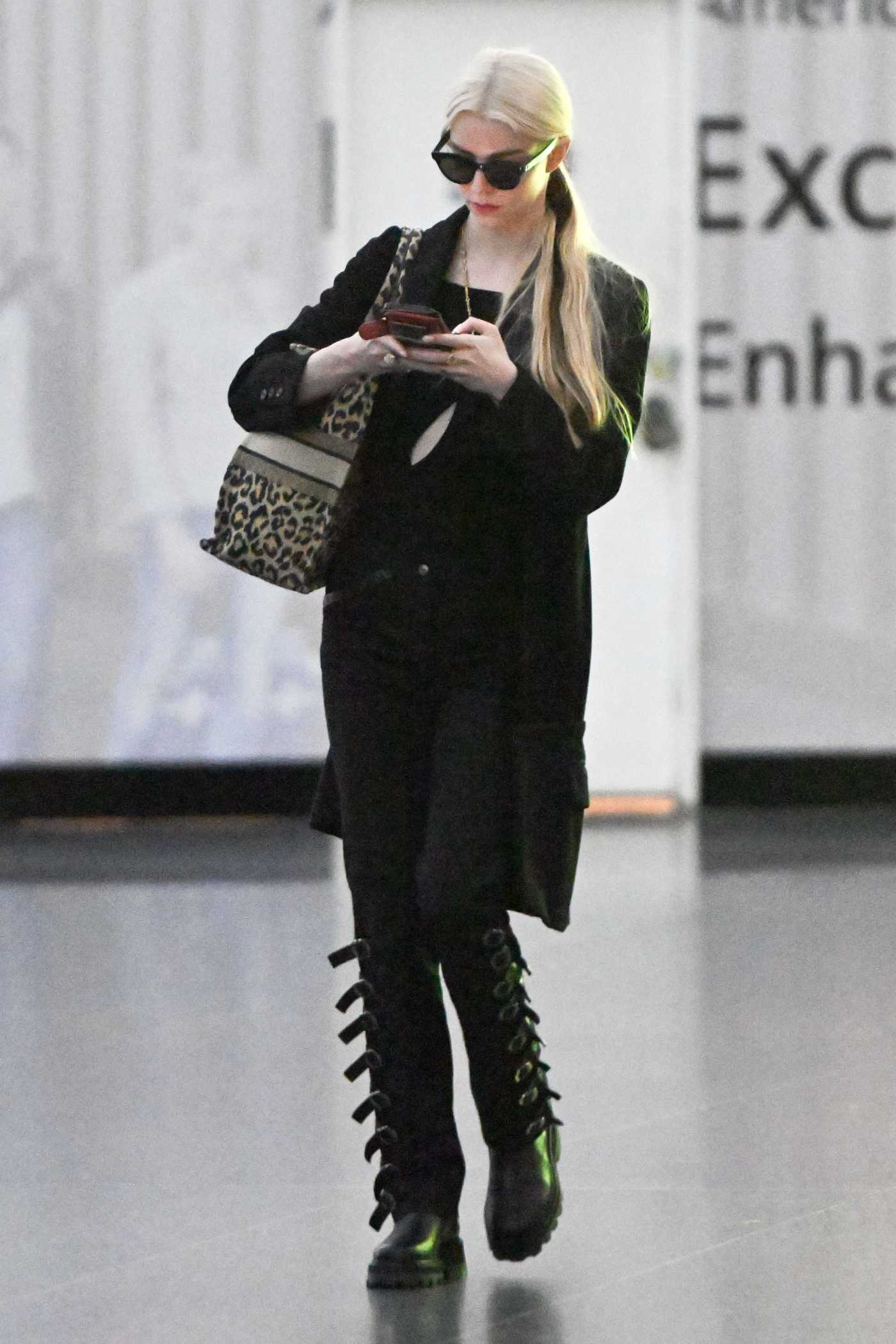 Anya Taylor-Joy in a Black Outfit Arrives at JFK Airport in New York 11/12/2022