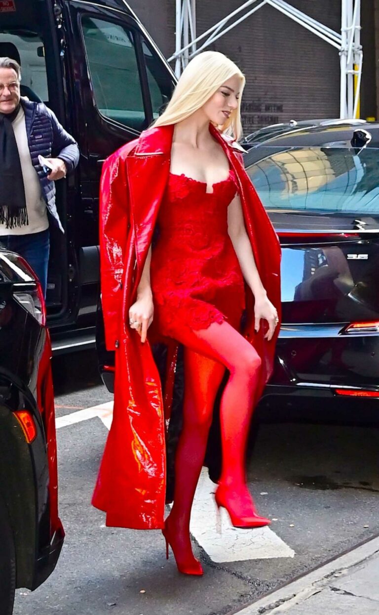 Anya Taylor-Joy in a Red Outfit