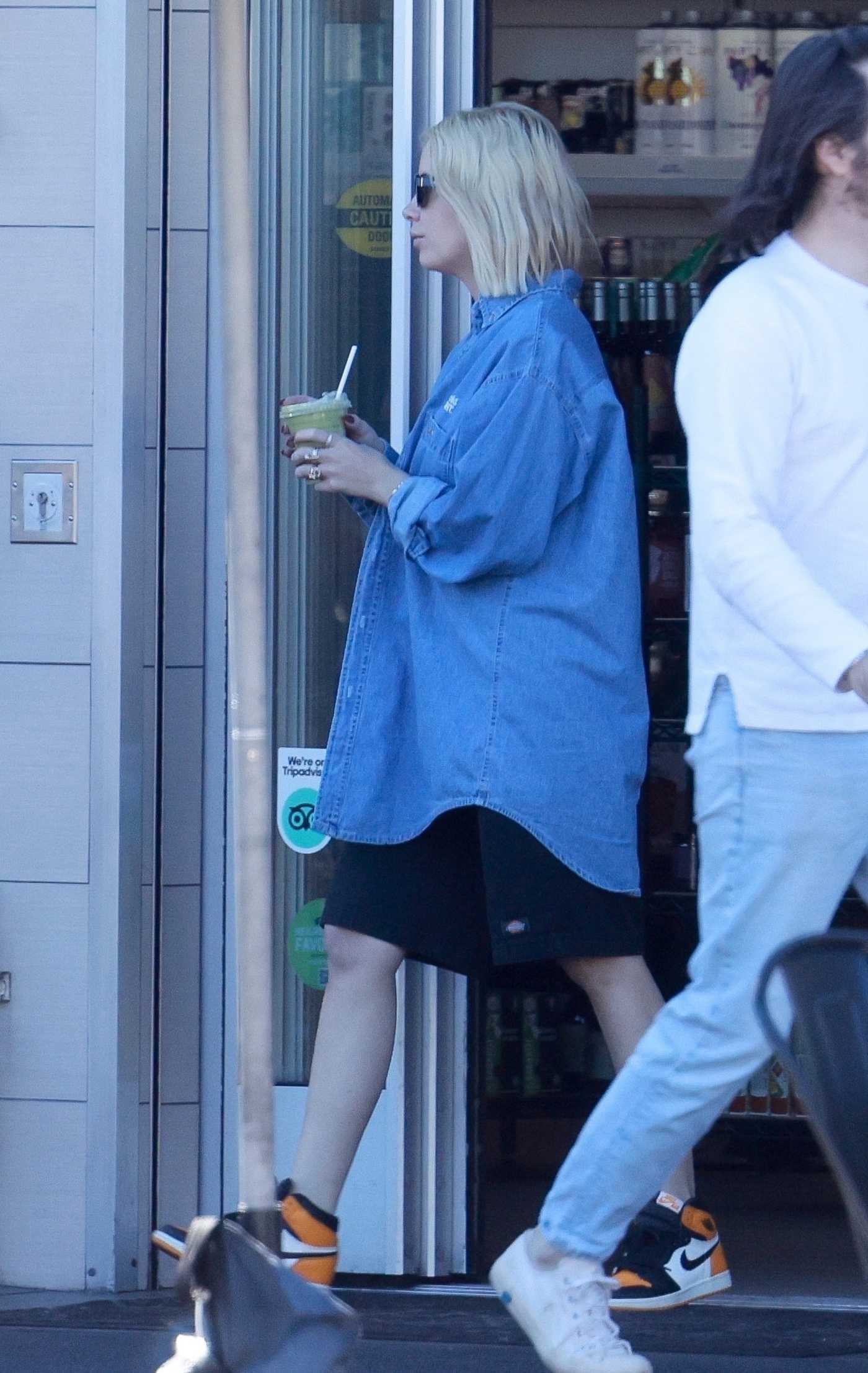 Ashley Benson in a Blue Denim Shirt Was Seen Out in Los Feliz 11/20/2022