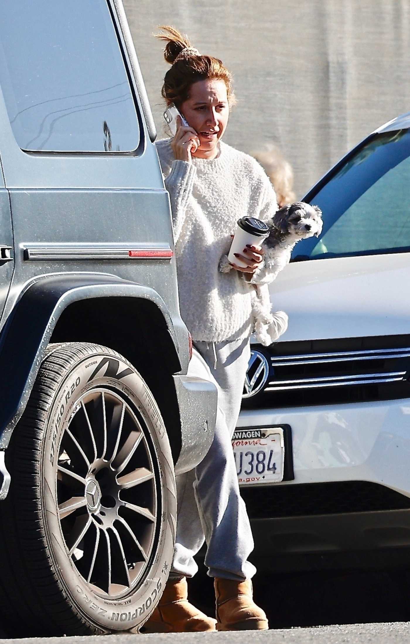Ashley Tisdale in a Grey Sweatpants Was Seen Out in Studio City 11/16/2022