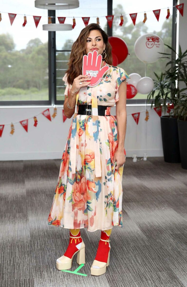 Eva Mendes in a Floral Dress