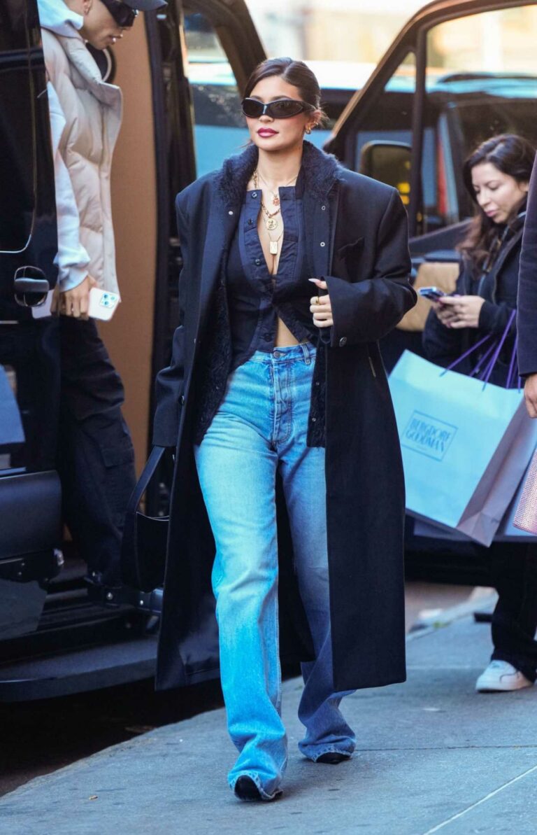Kylie Jenner in a Black Coat