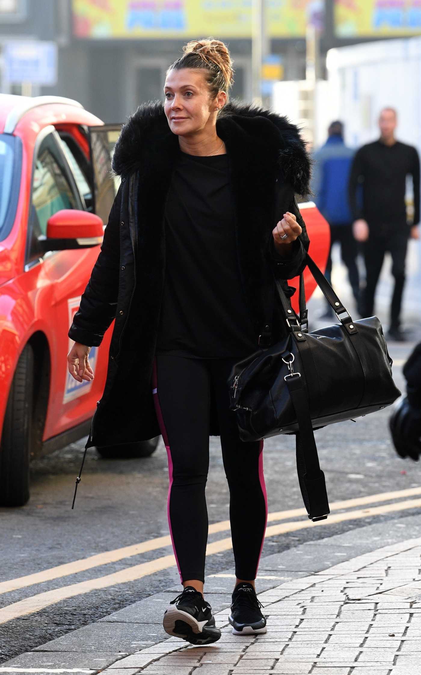 Kym Marsh in a Black Outfit Arrives at Blackpool Tower in London 11/18/2022