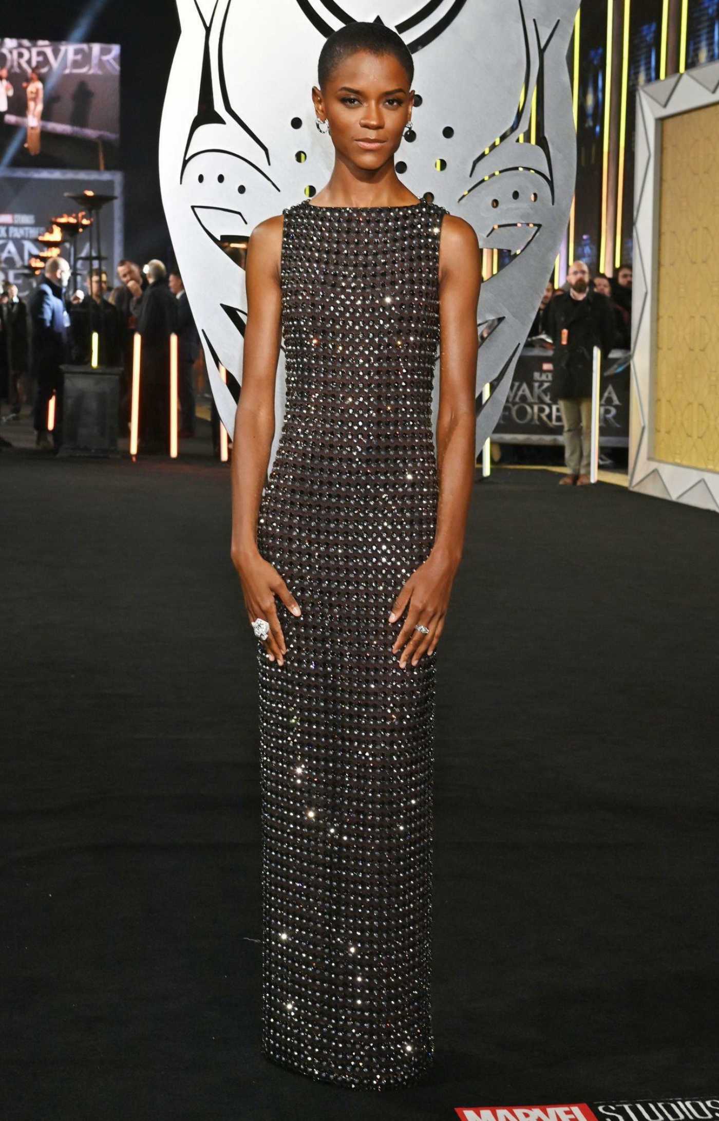 Letitia Wright Attends the Black Panther: Wakanda Forever Premiere at Cineworld Leicester Square in London 11/03/2022