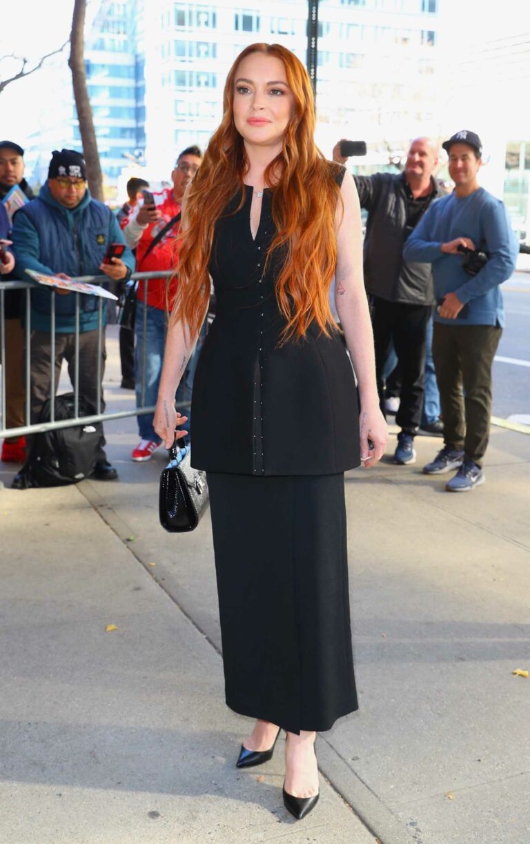 Lindsay Lohan in a Black Dress
