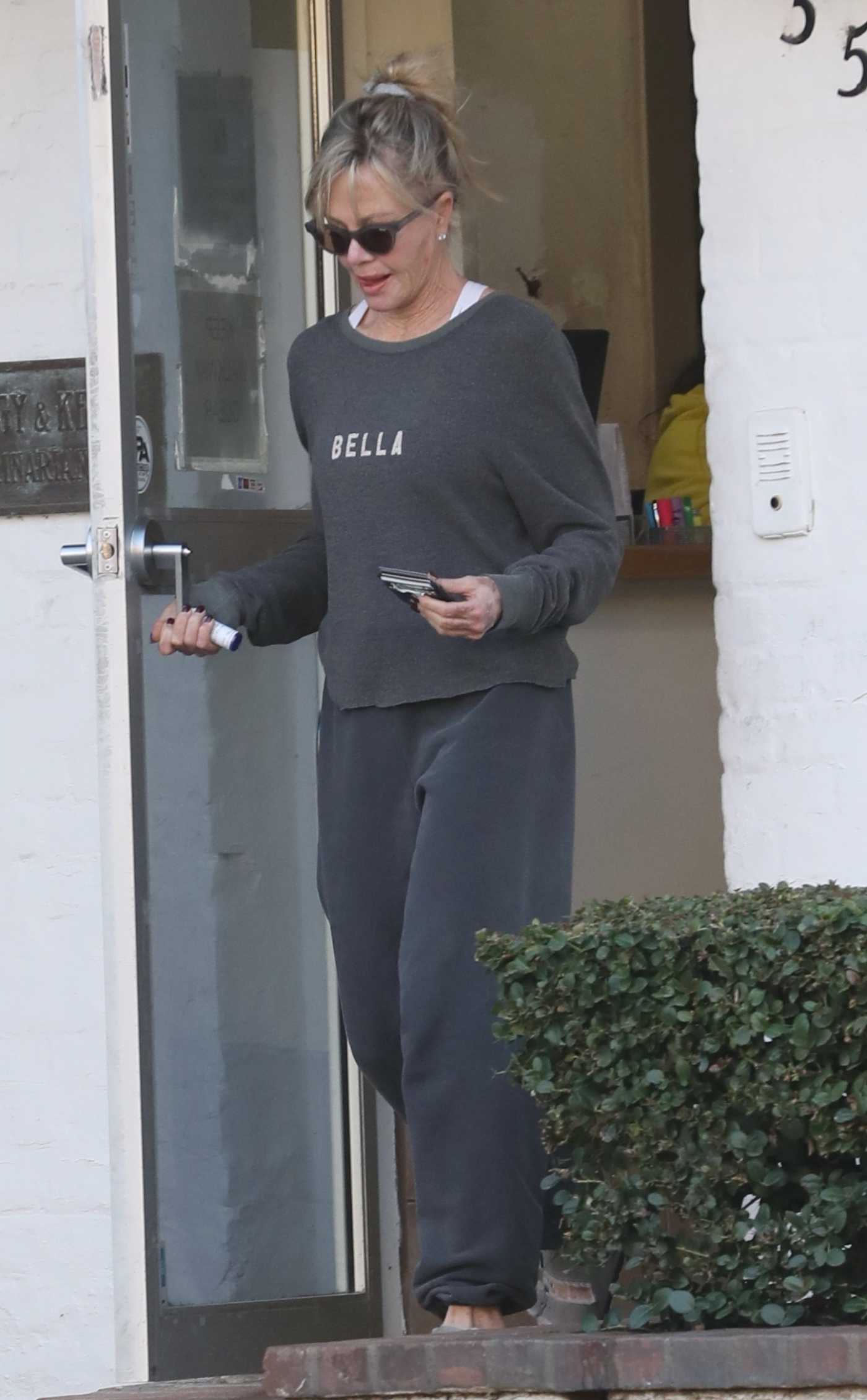 Melanie Griffith in a Grey Sweatsuit Was Seen Out in Beverly Hills 11/19/2022