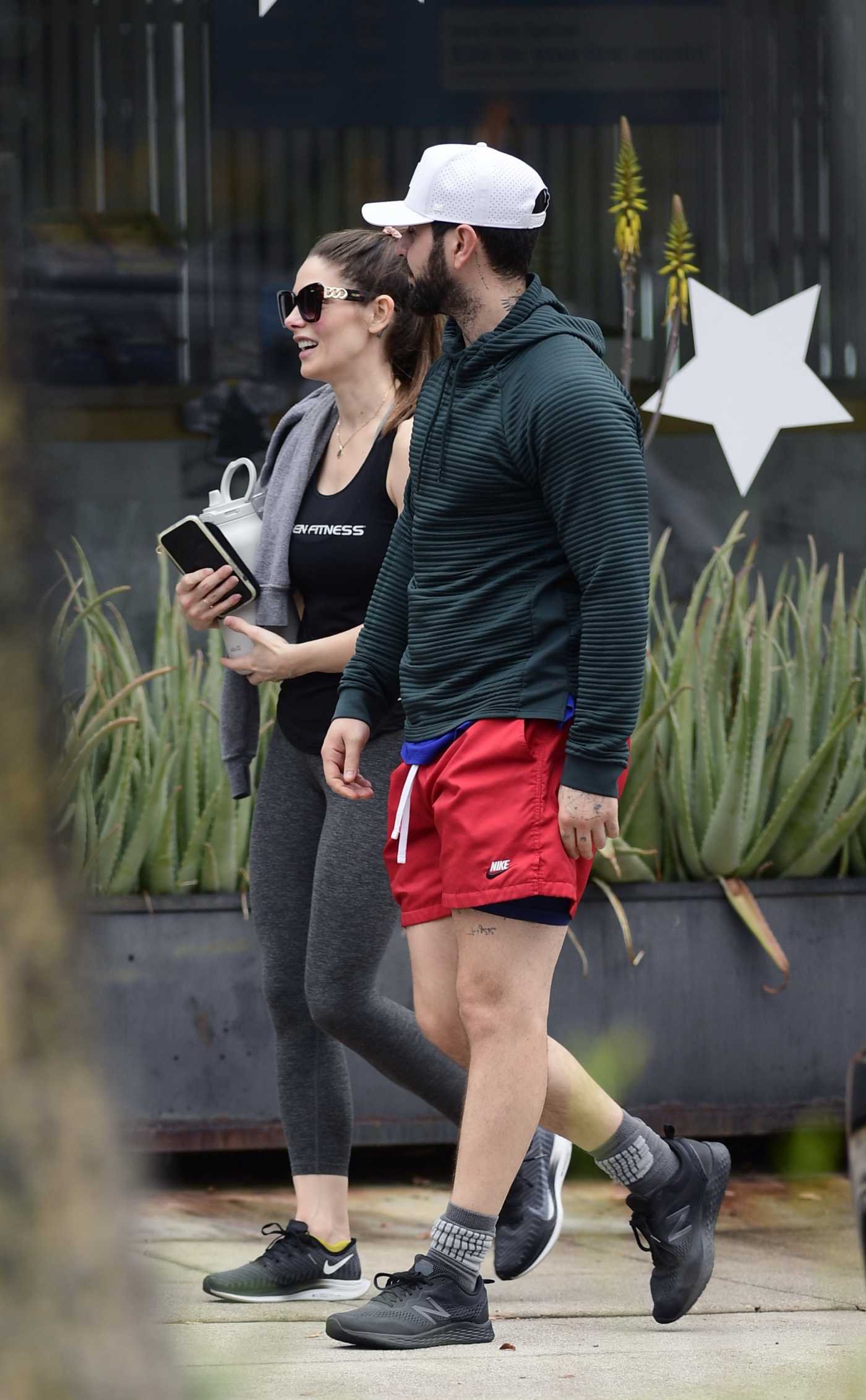 Ashley Greene in a Black Nike Sneakers Was Seen Out with Paul Khoury in Los Angeles 12/29/2022