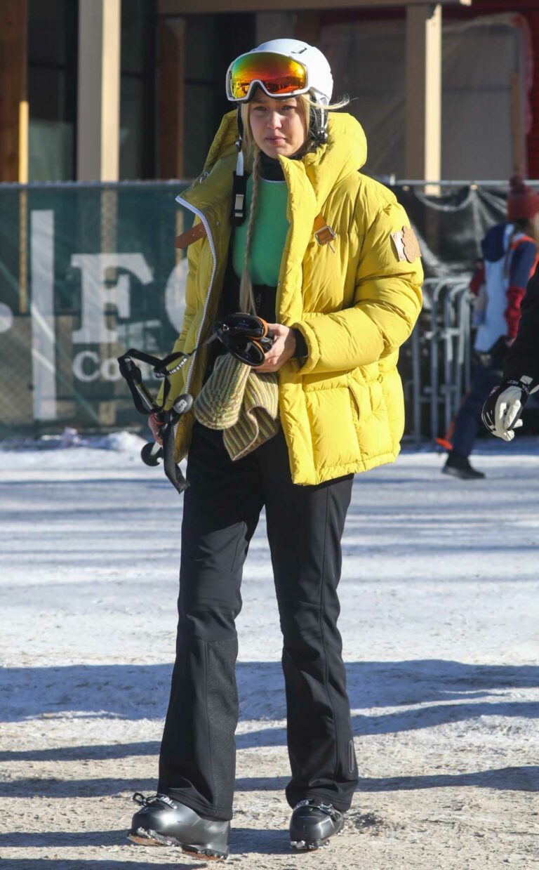 Gigi Hadid in a Yellow Puffer Jacket