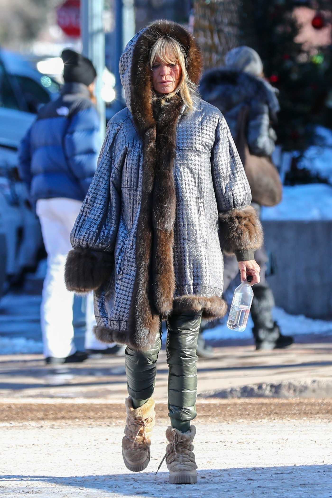 Goldie Hawn in Stylish Winterwear Was Seen Out in Aspen 12/22/2022