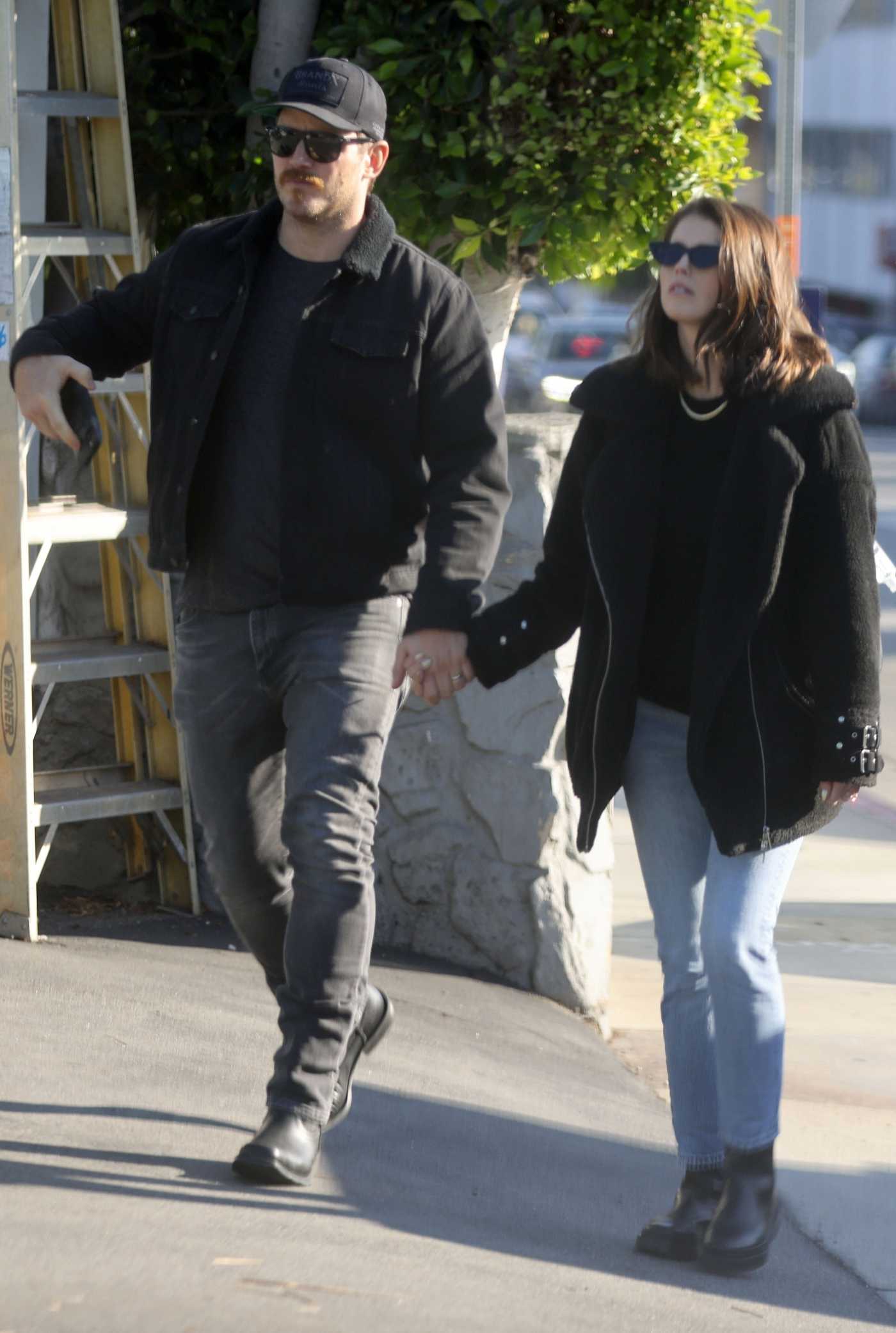 Katherine Schwarzenegger in a Black Jacket Was Seen Out with Chris Pratt in Brentwood 12/13/2022