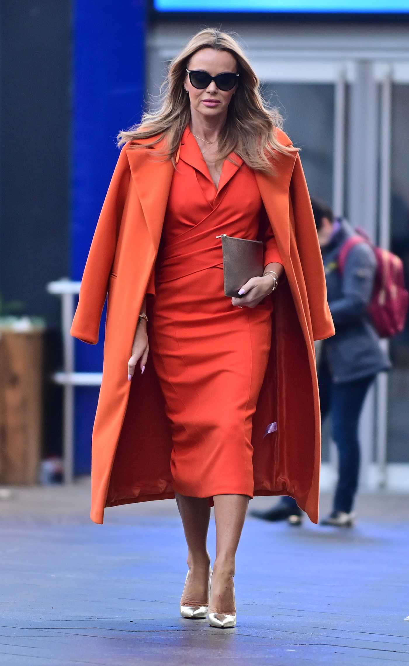 Amanda Holden in a White Coat Leaves the Heart Radio in London 12/07