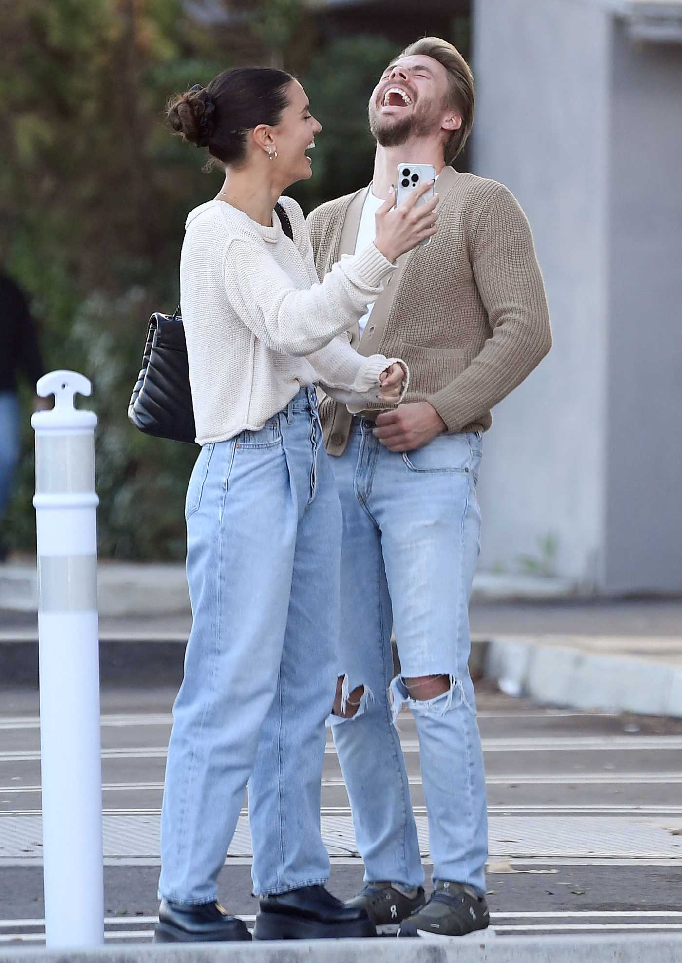 Hayley Erbert in a Blue Jeans Was Seen Out with Derek Hough in Los Angeles 01/07/2023