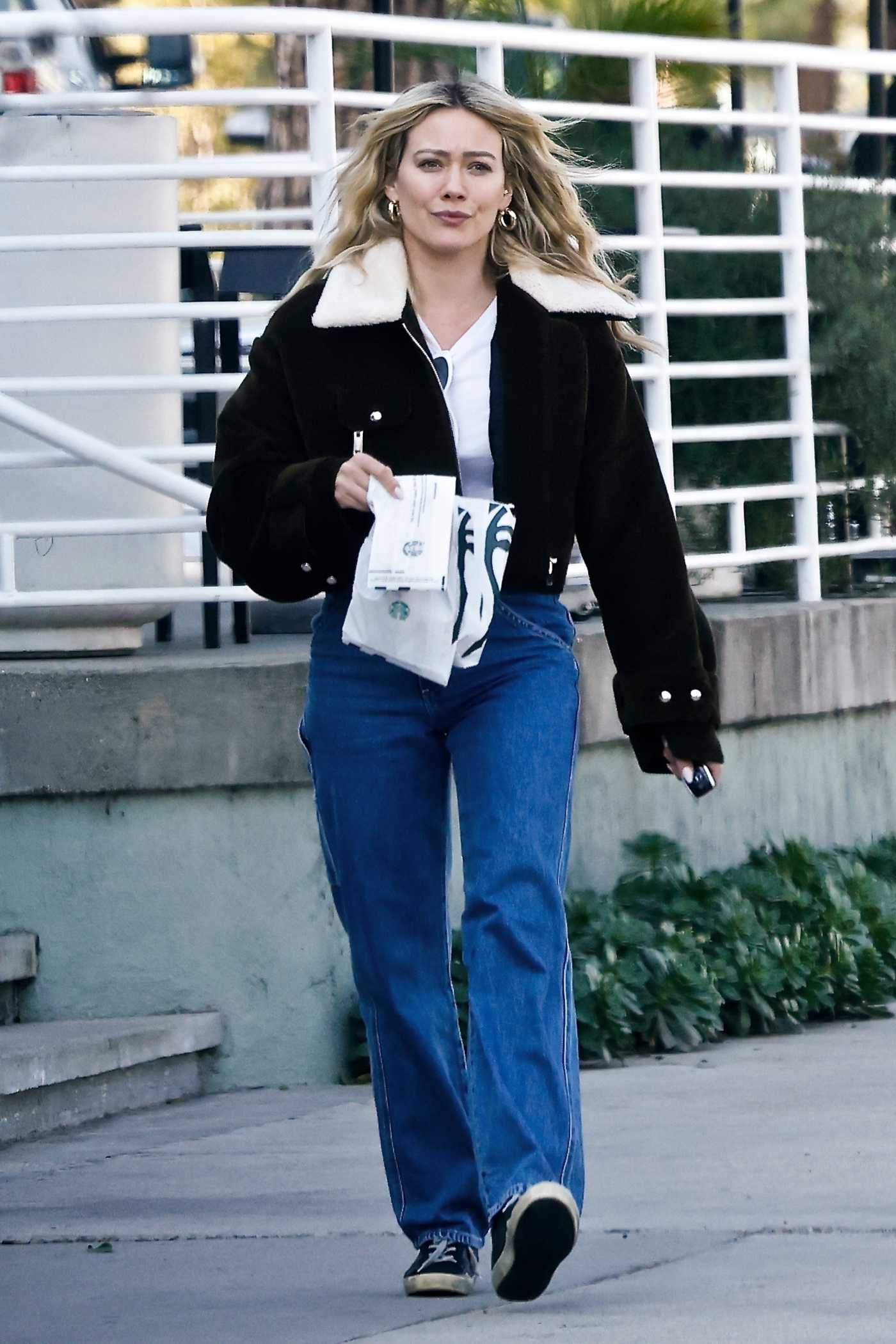 Hilary Duff in a Black Jacket Was Seen Out in Los Angeles 01/28/2023
