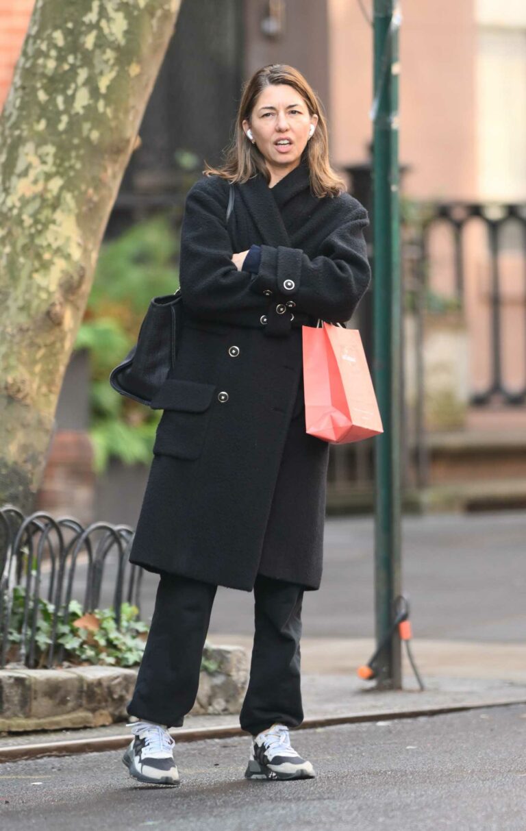 Sofia Coppola in a Black Coat