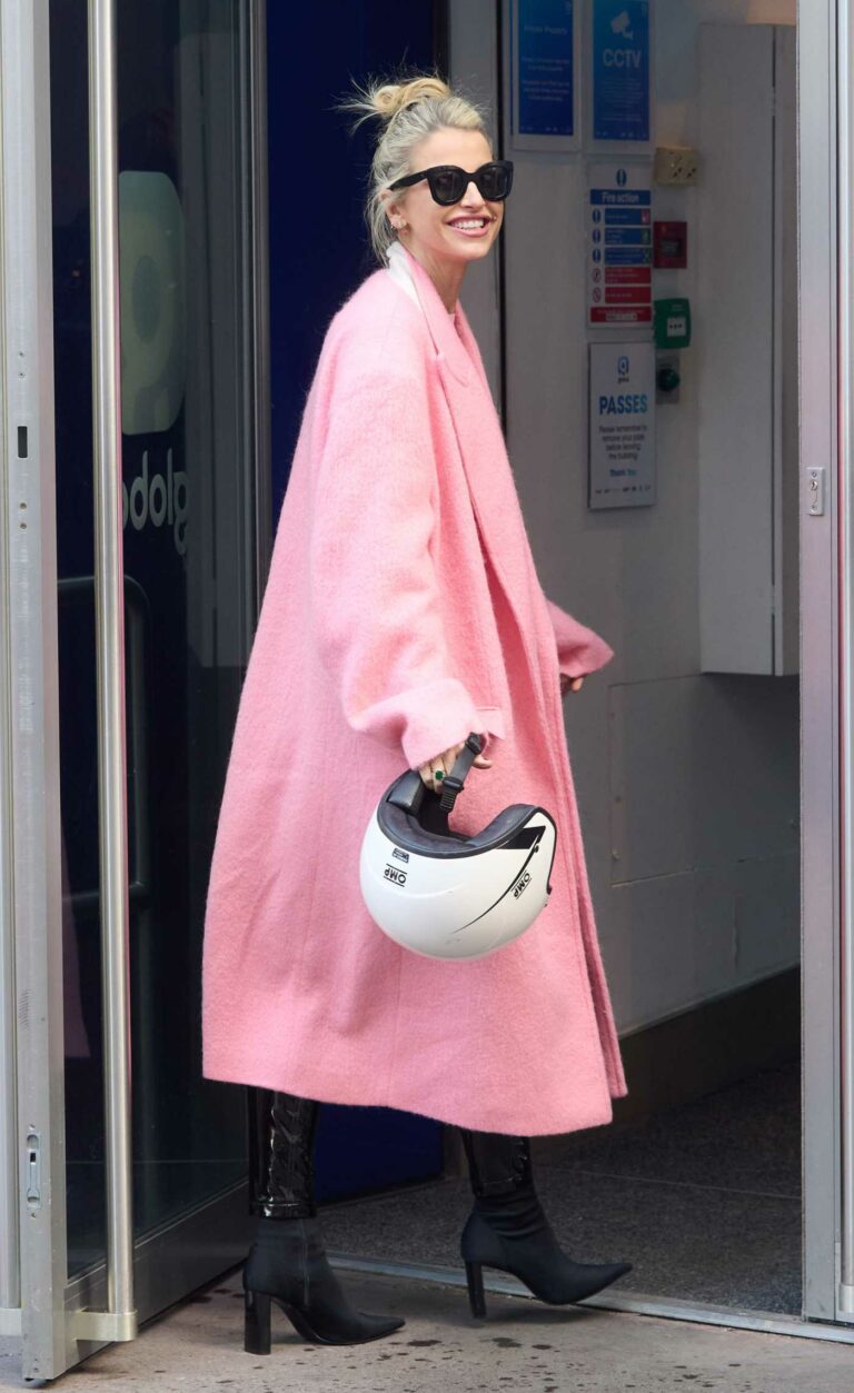 Vogue Williams in a Pink Coat