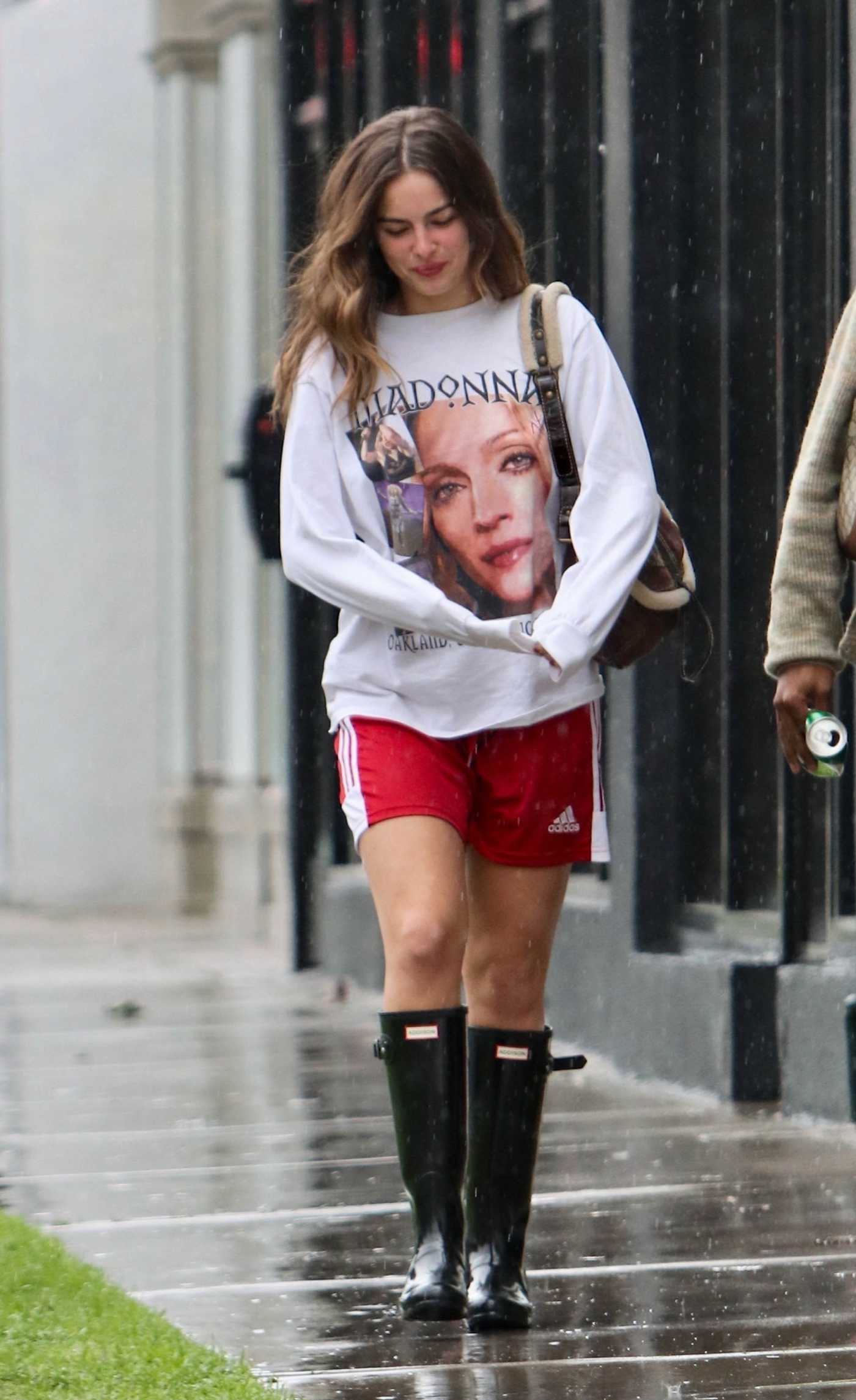 Addison Rae in a Red Adidas Shorts Was Seen Out in Los Angeles 02/25/2023