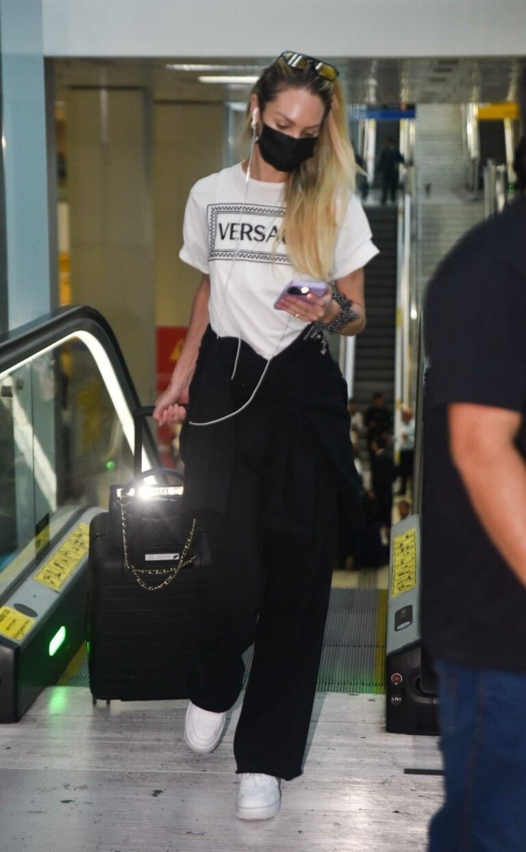 Candice Swanepoel in a White Versace Tee