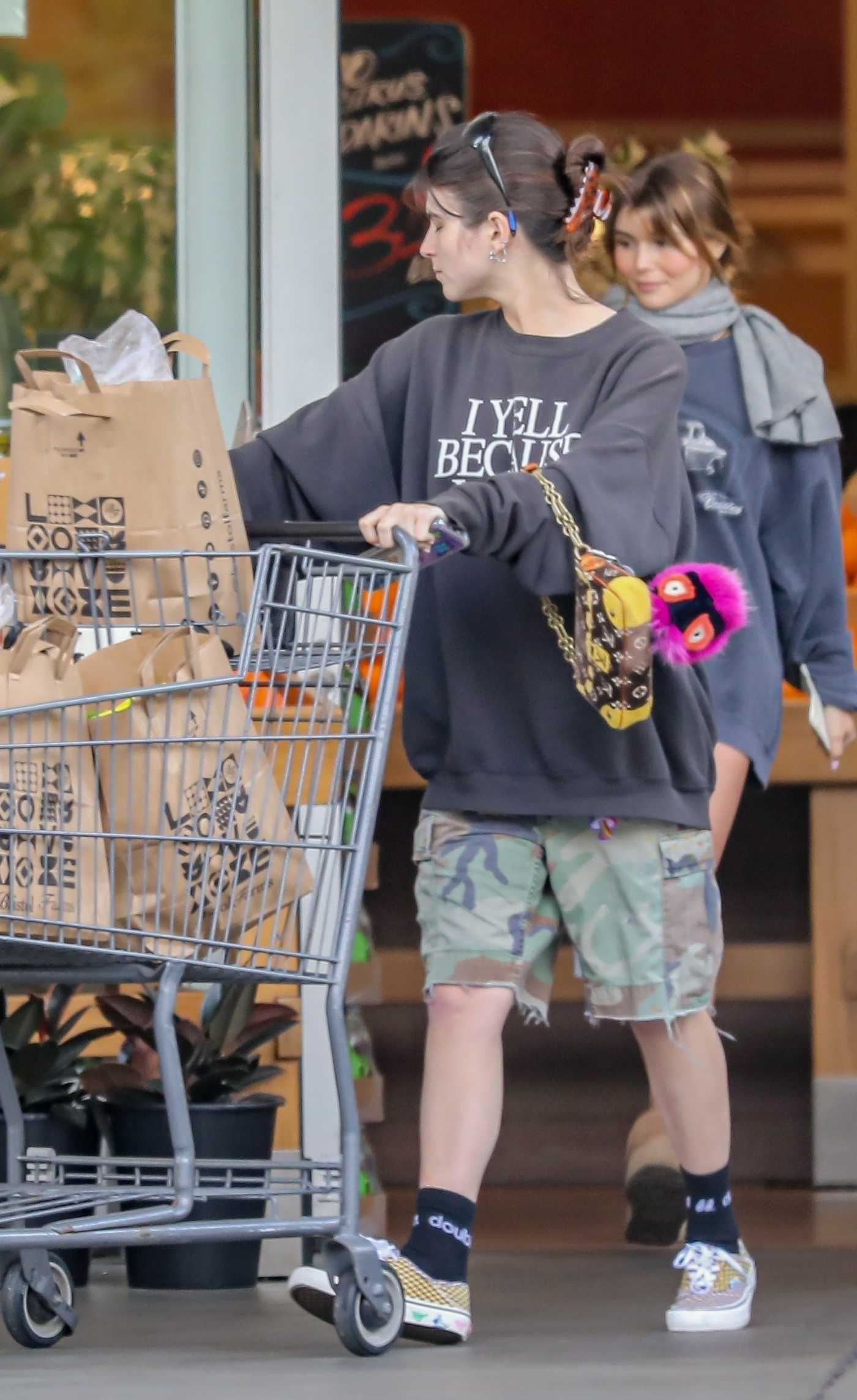 Isabella Giannulli in a Black Sweatshirt Goes Shopping for Groceries at Bristol Farms in Beverly Hills 02/21/2023