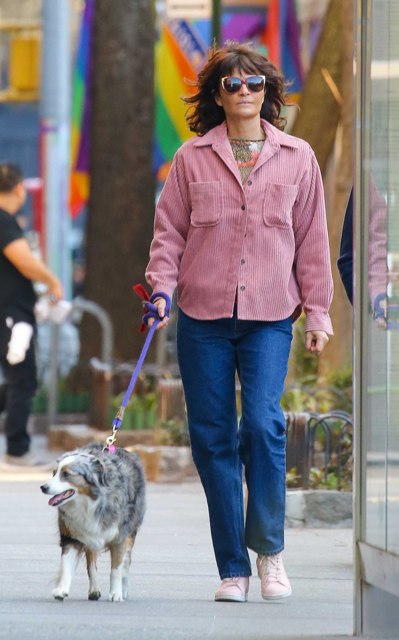 Helena Christensen in a Pink Shirt Was Seen Out for a Walk with a Mystery Guy in New York 03/18/2023