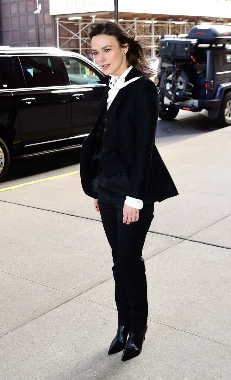 Keira Knightley in a Black Pantsuit
