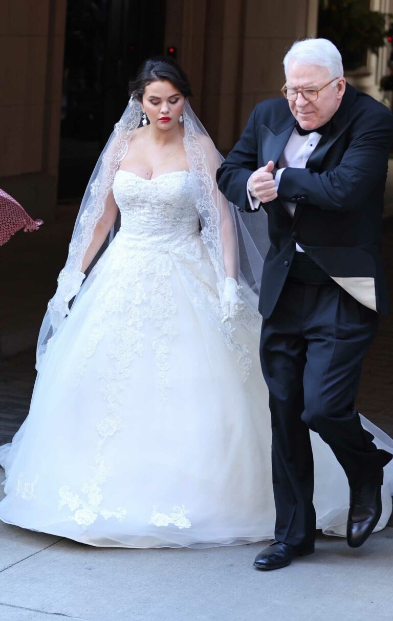 Selena Gomez in a White Wedding Dress
