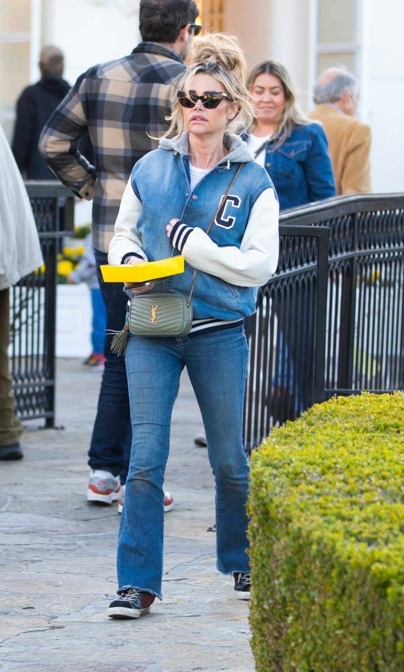 Denise Richards in a Blue Jacket Leaves La La Land Restaurant with Her Daughter Lola Sheen in the Calabasas 04/06/2023