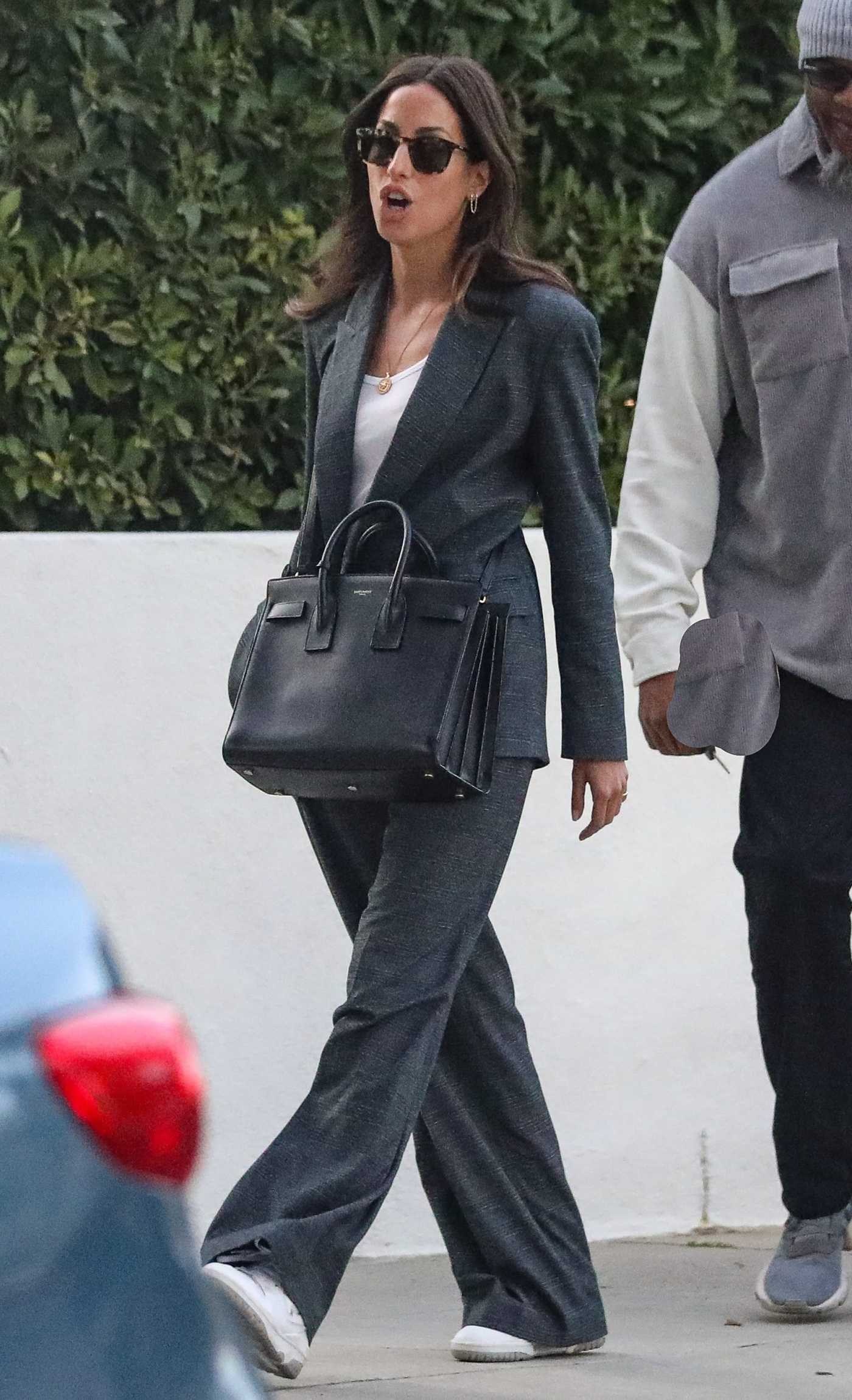 Ines De Ramon in a Grey Pantsuit Was Seen Out in Los Angeles 04/07/2023