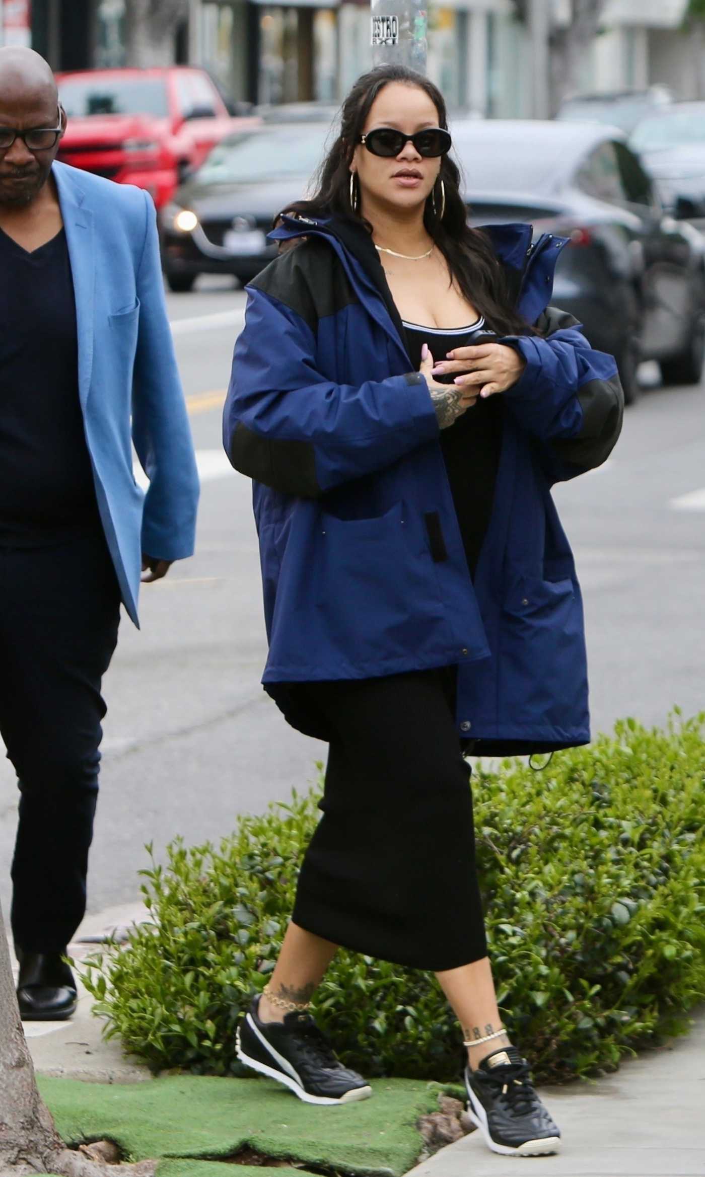 Rihanna in a Blue Jacket Was Seen Out in Beverly Hills 04/12/2023