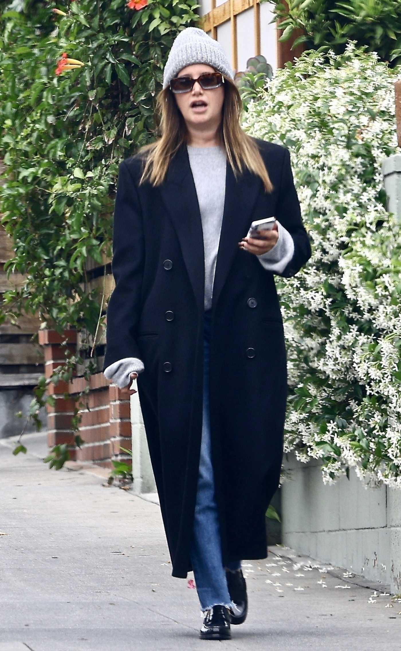 Ashley Tisdale in a Black Coat Was Seen Out in Los Angeles 05/24/2023