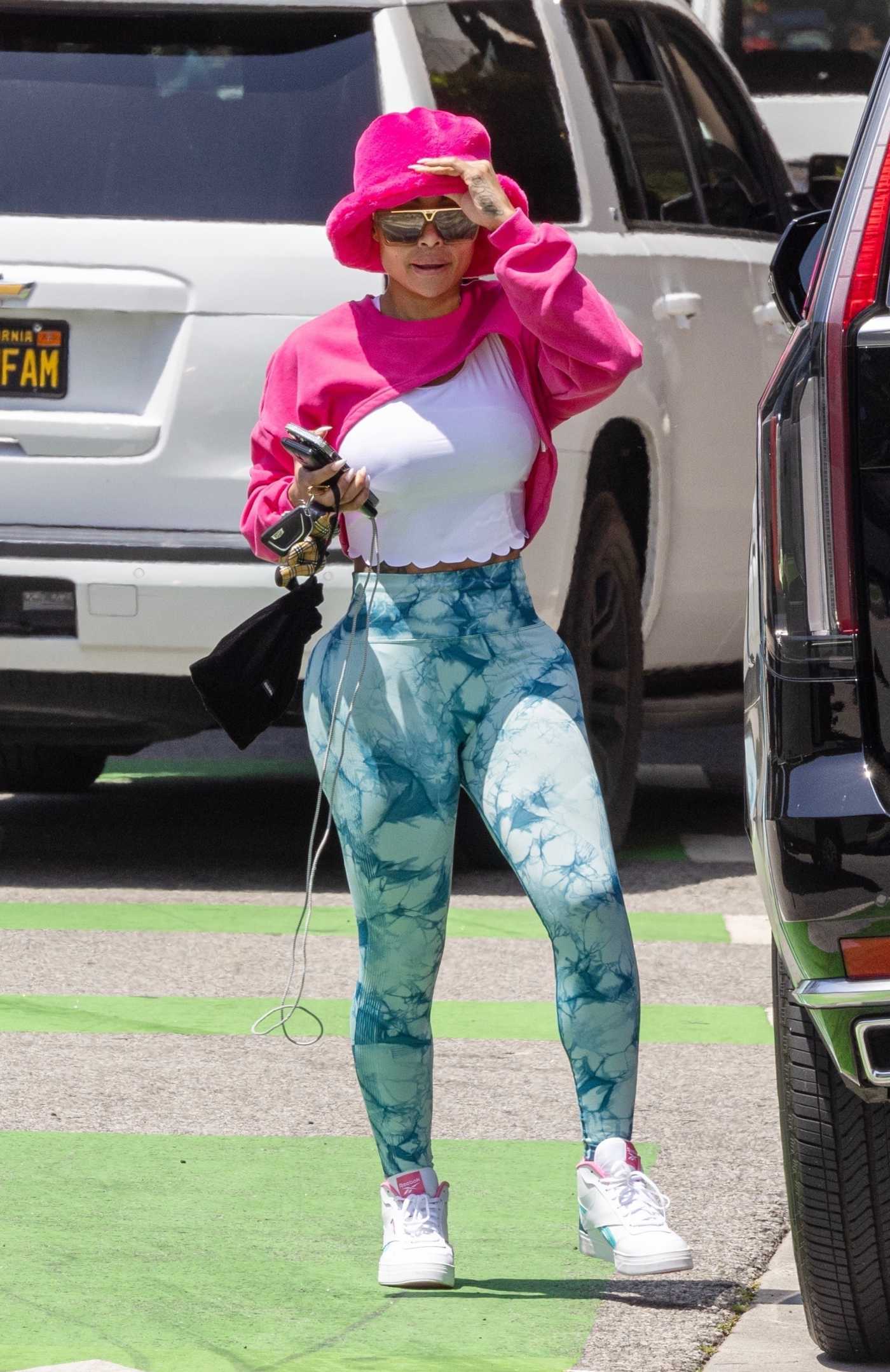 Blac Chyna in a Pink Hat Goes Shopping at Rolex and Louis Vuitton Stores in Santa Monica 05/08/2023