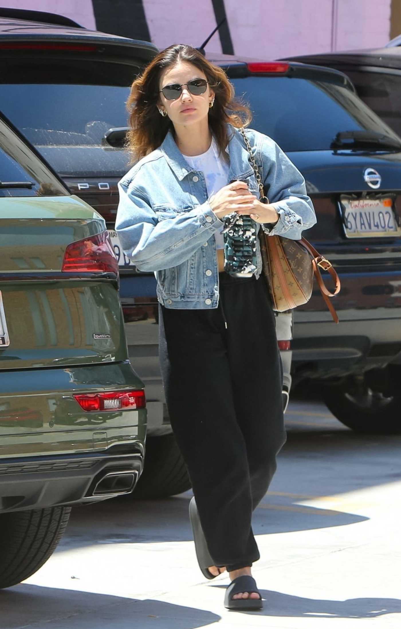Lucy Hale in a Black Flip-Flops Was Seen Out in Los Angeles 05/02/2023